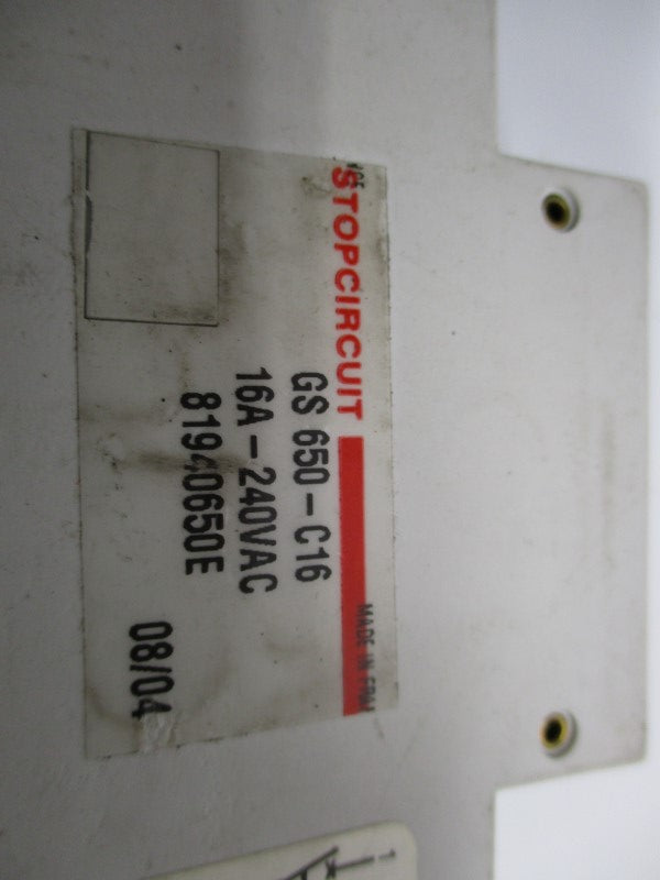 STOPCIRCUIT GS650-C16 16A 240VAC UNMP
