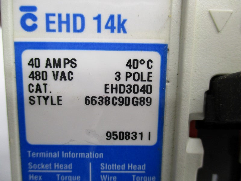 WESTINGHOUSE EHD3040 40A 480VAC UNMP