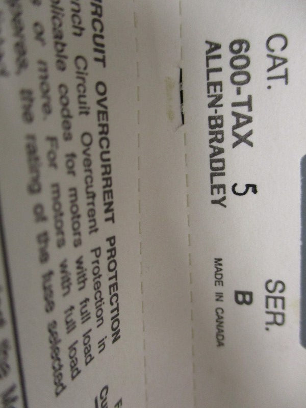 ALLEN BRADLEY 600-TAX5 SER. B NSNP