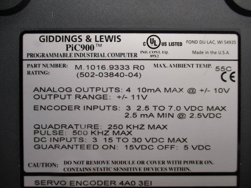 GIDDINGS & LEWIS M.1016.9333R0 NSNP
