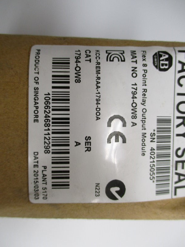 ALLEN BRADLEY 1794-OW8 SER. A DATE: 2015 NSFS