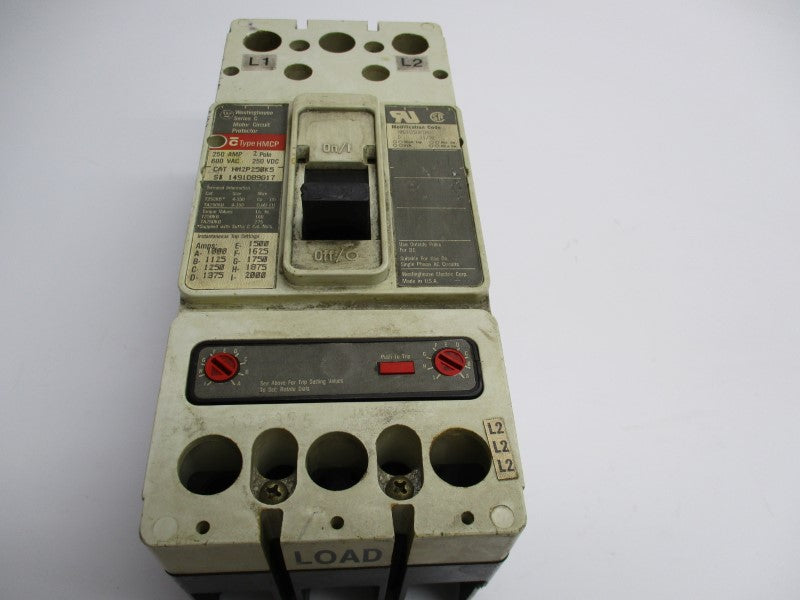 WESTINGHOUSE HM2P250K5 250A 600VAC (AS PICTURED) UNMP