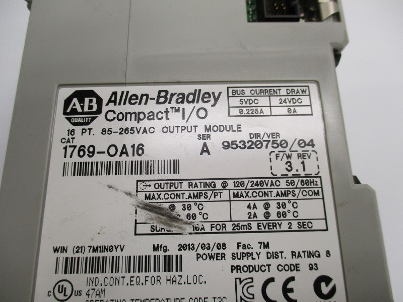 ALLEN BRADLEY 1769-OA16 SER. A F/W 3.1 (AS PICTURED) UNMP