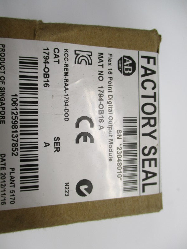 ALLEN BRADLEY 1794-OB16 SER. A DATE: 2012 NSFS