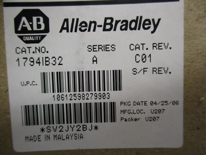 ALLEN BRADLEY 1794-IB32 SER. A 24VDC NSMP