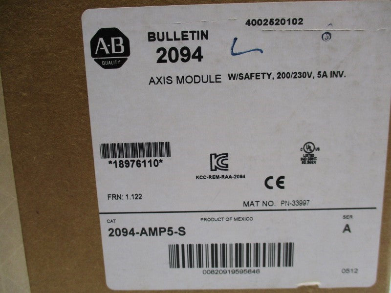 ALLEN BRADLEY 2094-AMP5-S SER. A F/W 1.122 NSMP