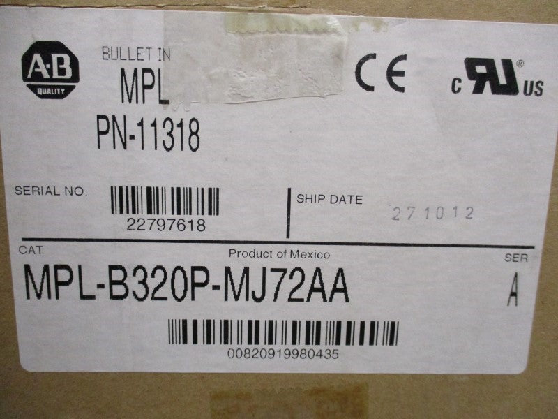 ALLEN BRADLEY MPL-B320P-MJ72AA SER. A NSMP
