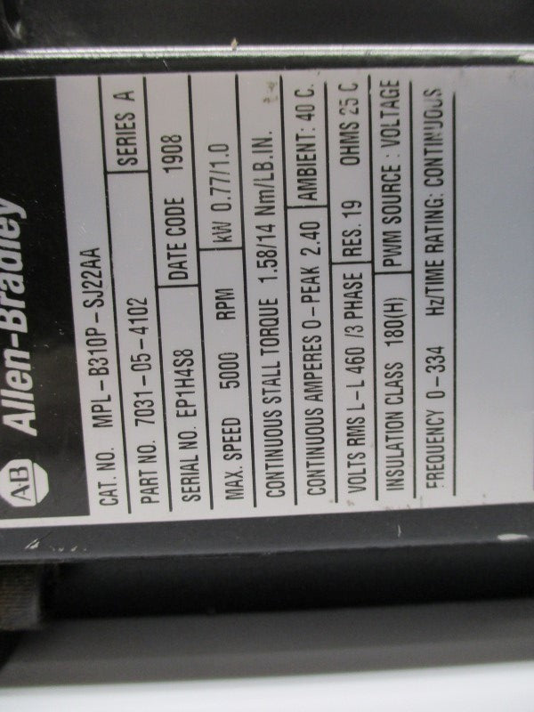 ALLEN BRADLEY MPL-B310P-SJ22AA SER. A (AS PICTURED) UNMP