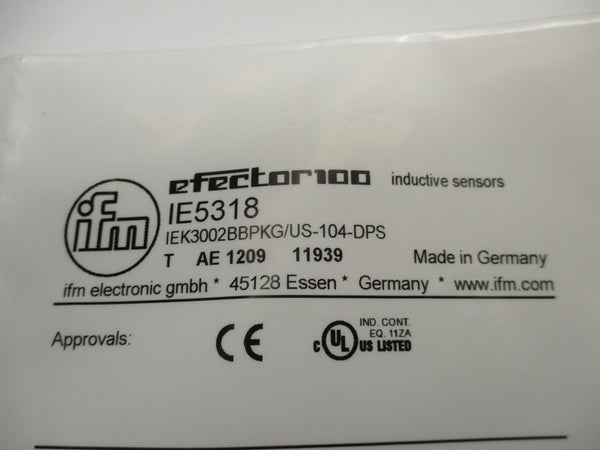 IFM EFECTOR IEK3002BBPKG/US-104-DPS IE5318 NSMP