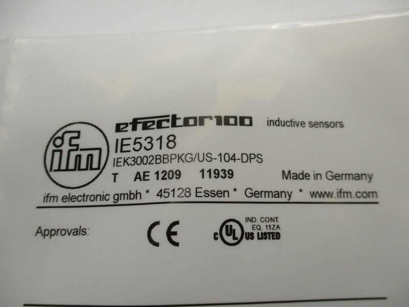 IFM EFECTOR IEK3002BBPKG/US-104-DPS IE5318 NSMP