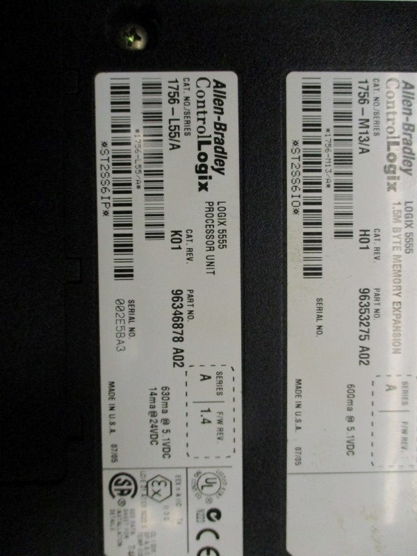 ALLEN BRADLEY 1756-L55 SER. A F/W 1.4 UNMP