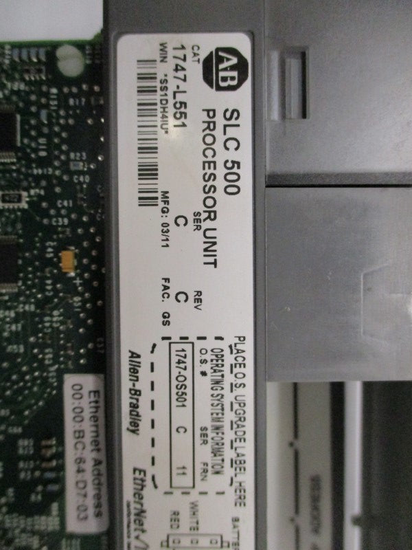 ALLEN BRADLEY 1747-L551 SER. C F/W 11 UNMP