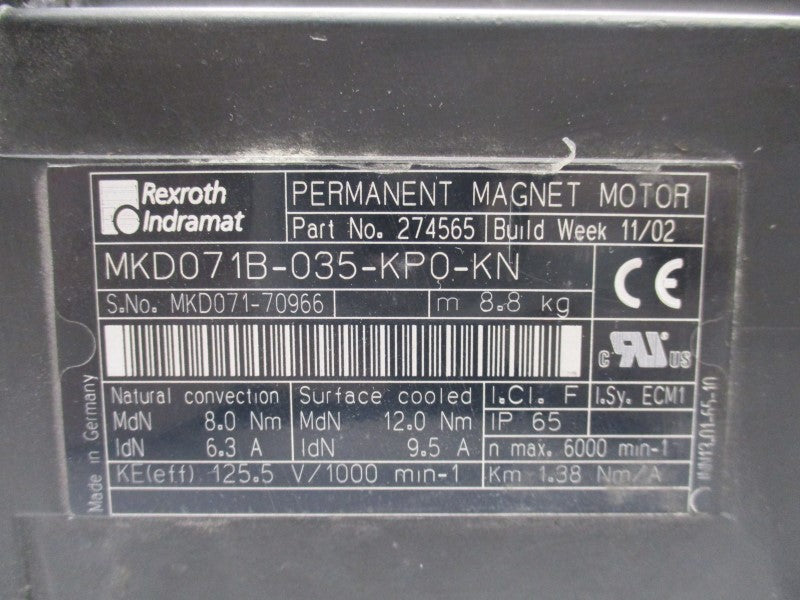 REXROTH INDRAMAT MKD071B-035-KP0-KN UNMP