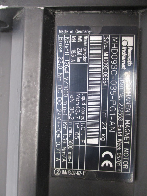 REXROTH INDRAMAT MHD093C-035-PG1-AN NSNP