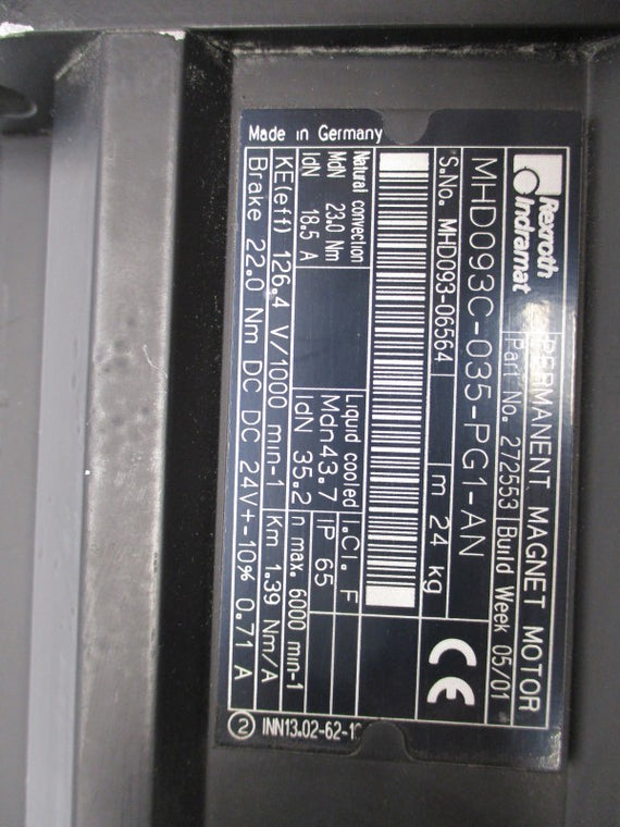 REXROTH INDRAMAT MHD093C-035-PG1-AN NSNP