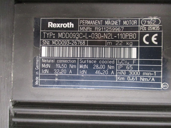 REXROTH INDRAMAT MDD093C-L-030-N2L-110PB0 NSNP