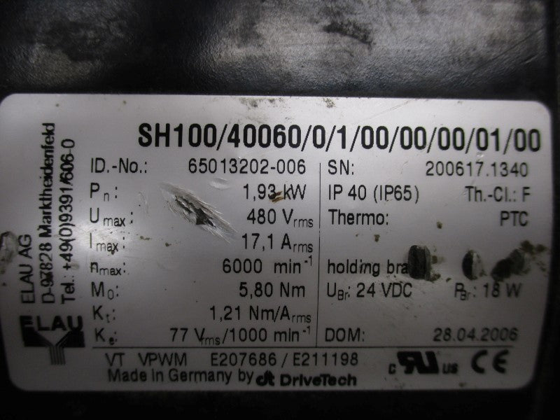 ELAU SH100/40060/0/1/00/00/00/01/00 (AS PICTURED) REMAN
