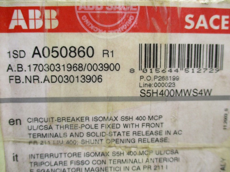 ABB 1SDA050860R1 400A 600V NSMP