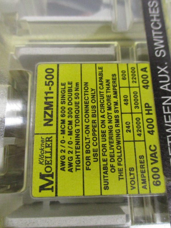 KLOCKNER MOELLER NZM11-500/ZM11-400-CAN 400A 600V NSMP