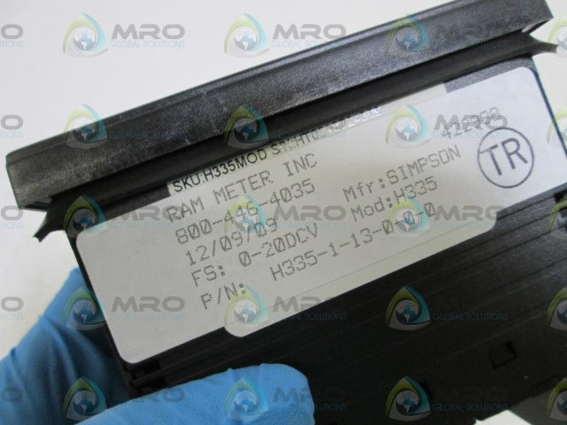 SIMPSON PANEL METER H335-1-13-0-0-0 *NEW NO BOX*