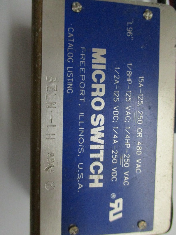 MICRO SWITCH BZLN-LH 480VAC 15A UNMP