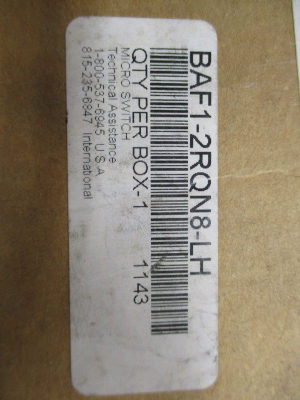 MICRO SWITCH BAF1-2RQN8-LH 480VAC 20A NSMP