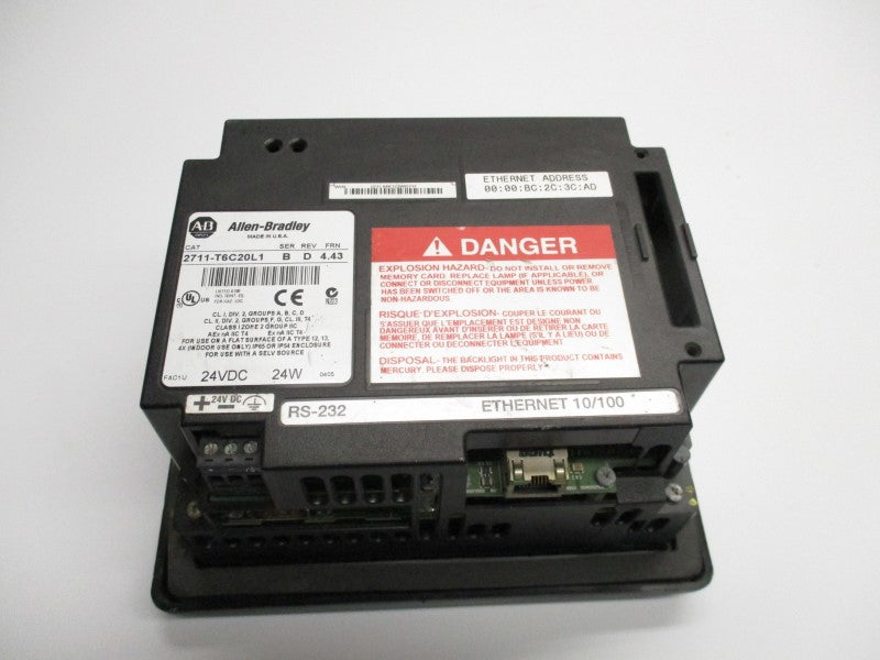 ALLEN BRADLEY 2711-T6C20L1 SER. B F/W 4.43 (AS PICTURED) UNMP