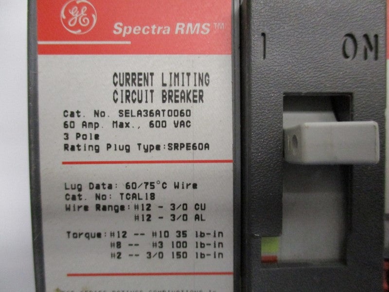 GENERAL ELECTRIC SELA36AT0060 60A 600VAC NSNP