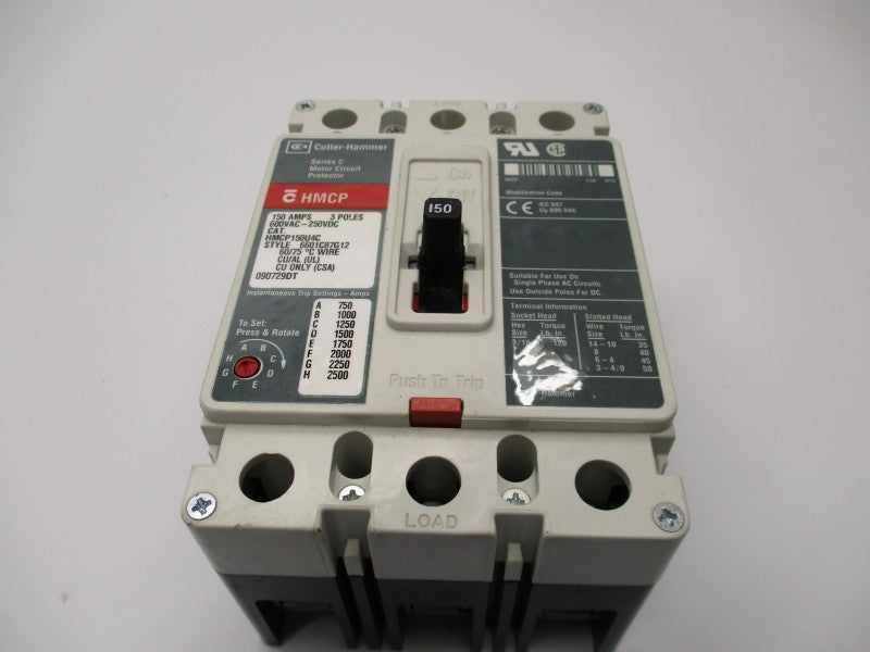 CUTLER HAMMER HMCP150U4C 150A 600VAC NSMP