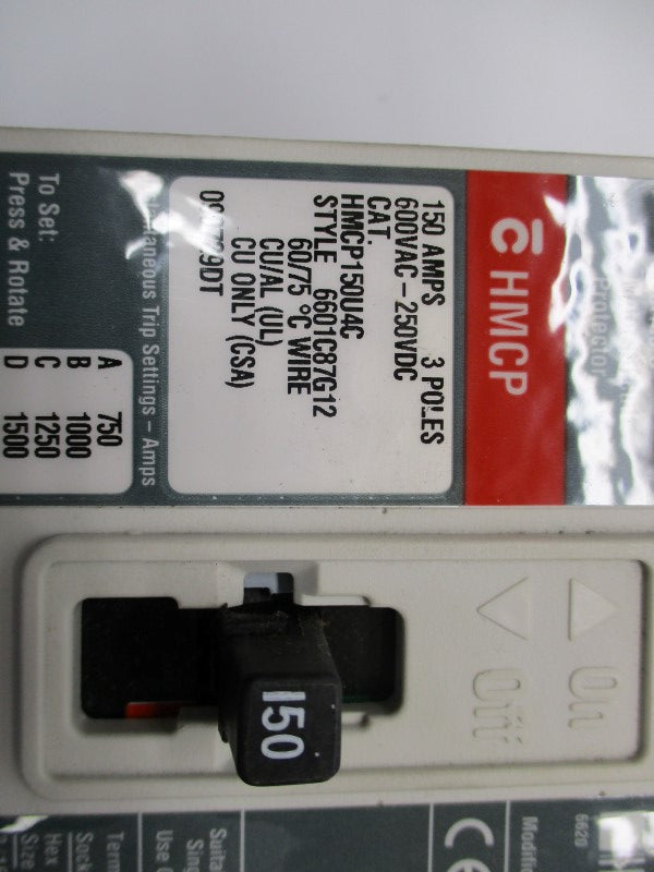 CUTLER HAMMER HMCP150U4C 150A 600VAC NSMP