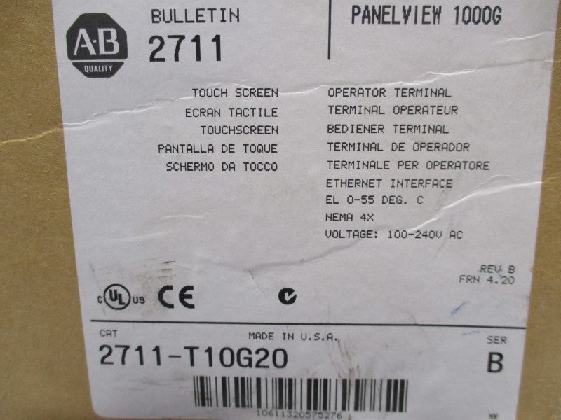 ALLEN BRADLEY 2711-T10G20 SER. B F/W 4.20 NSMP