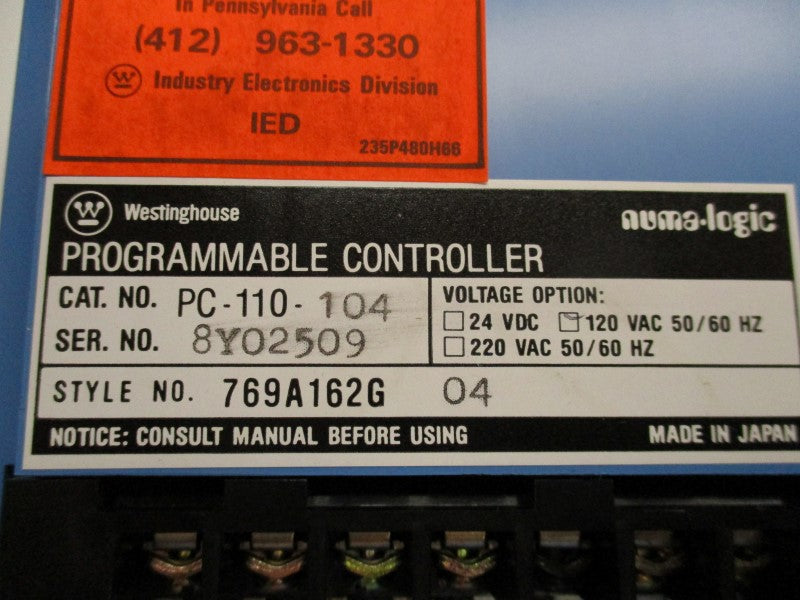 WESTINGHOUSE PC-110-104 (AS PICTURED) NSMP