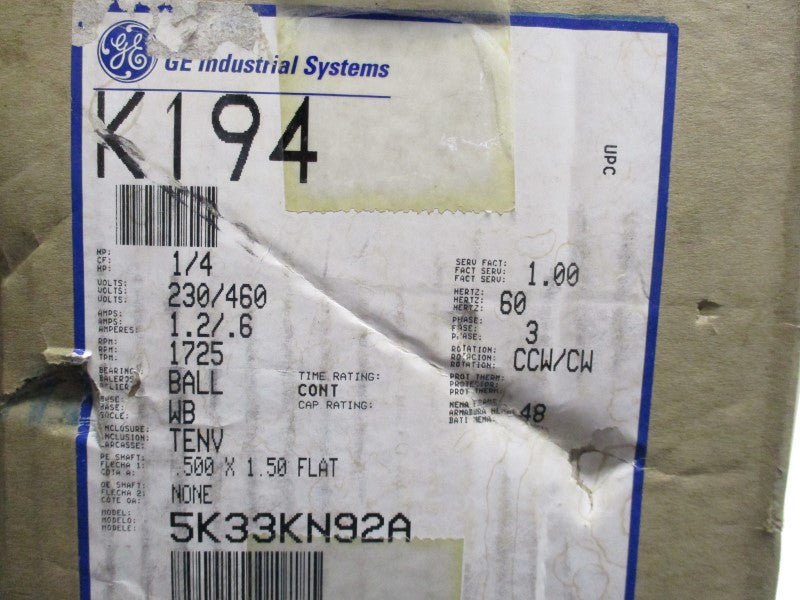 GENERAL ELECTRIC 5K33KN92A NSMP