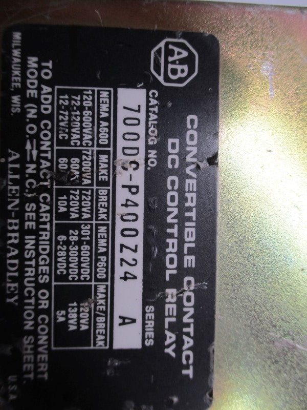 INDUSTRIAL SPARE PART 700DC-P400Z24 SER. A UNMP