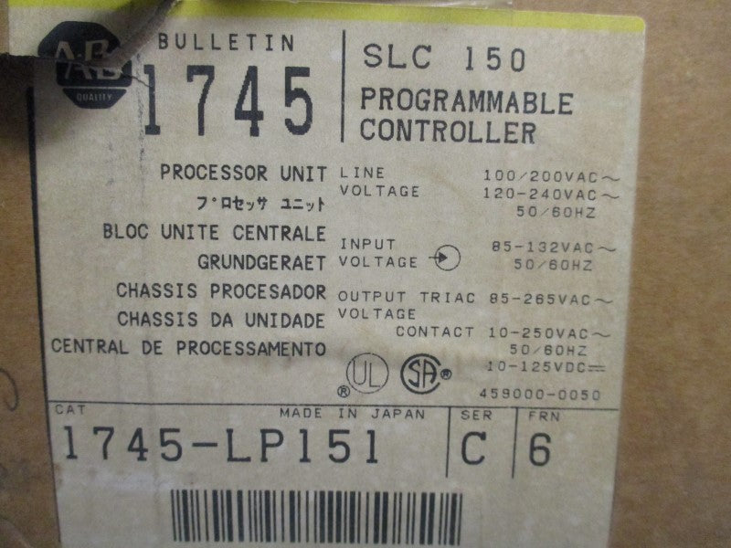 ALLEN BRADLEY 1745-LP151 SER. C F/W 6 NSMP