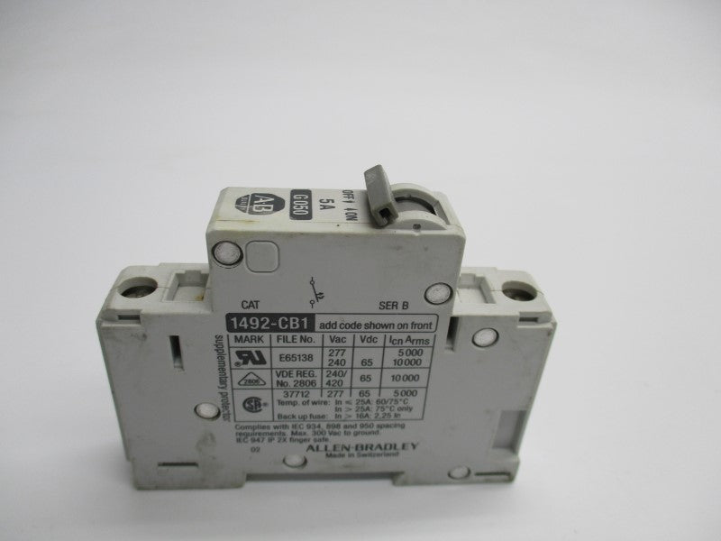 ALLEN BRADLEY 1492-CB1-G050 SER.B 5A 277V UNMP