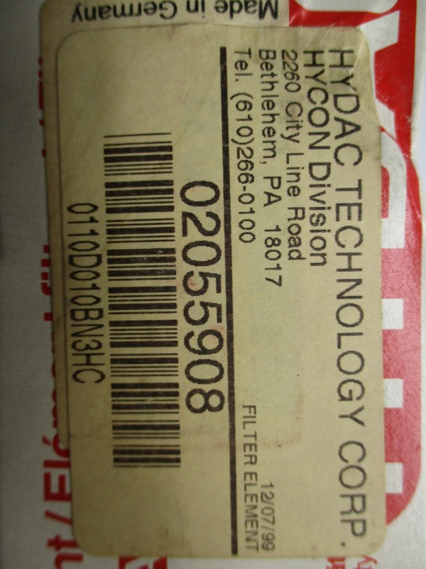 HYDAC 0110D010BN3HC NSMP