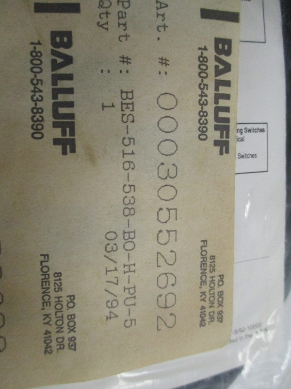 BALLUFF BES-516-538-BO-H-PU-5 NSMP