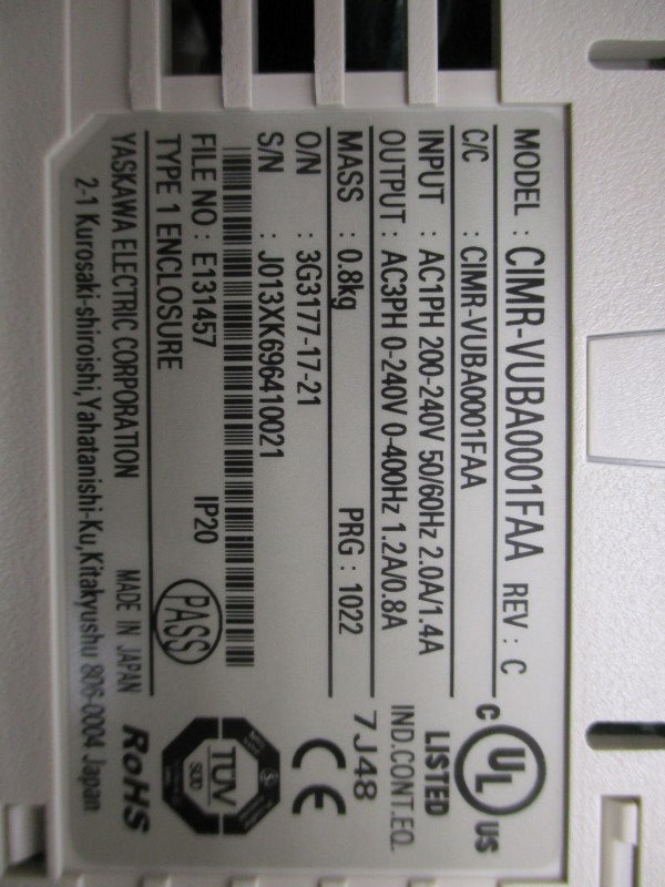 YASKAWA CIMR-VUBA0001FAA NSMP