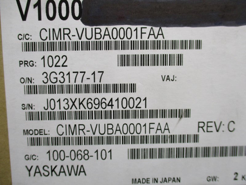 YASKAWA CIMR-VUBA0001FAA NSMP