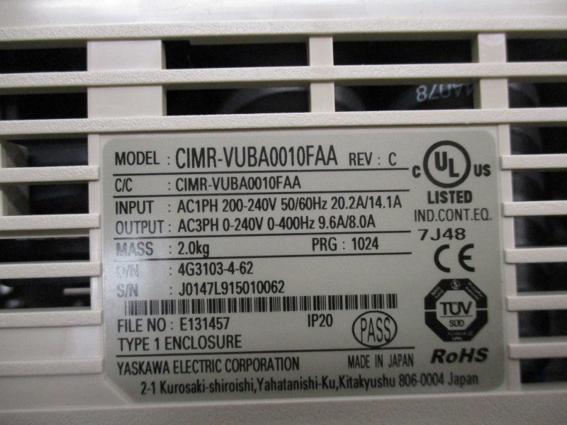 YASKAWA CIMR-VUBA0010FAA NSMP