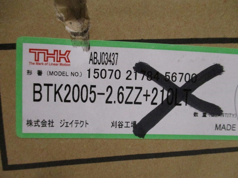 THK BTK2005-2.6ZZ+210LT NSMP