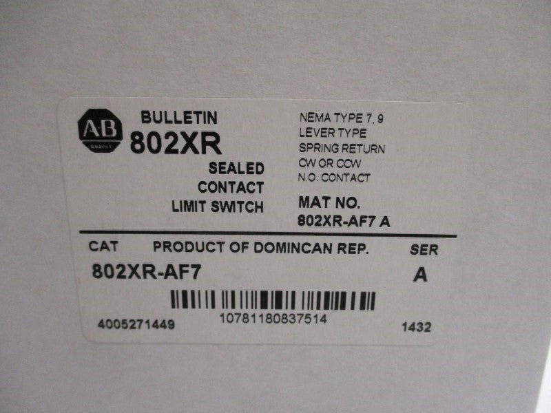 ALLEN BRADLEY 802XR-AF7 SER. A NSMP