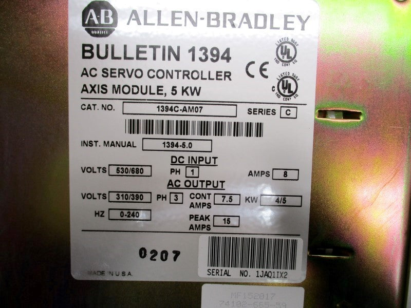 ALLEN BRADLEY 1394C-AM07 SER. C UNMP