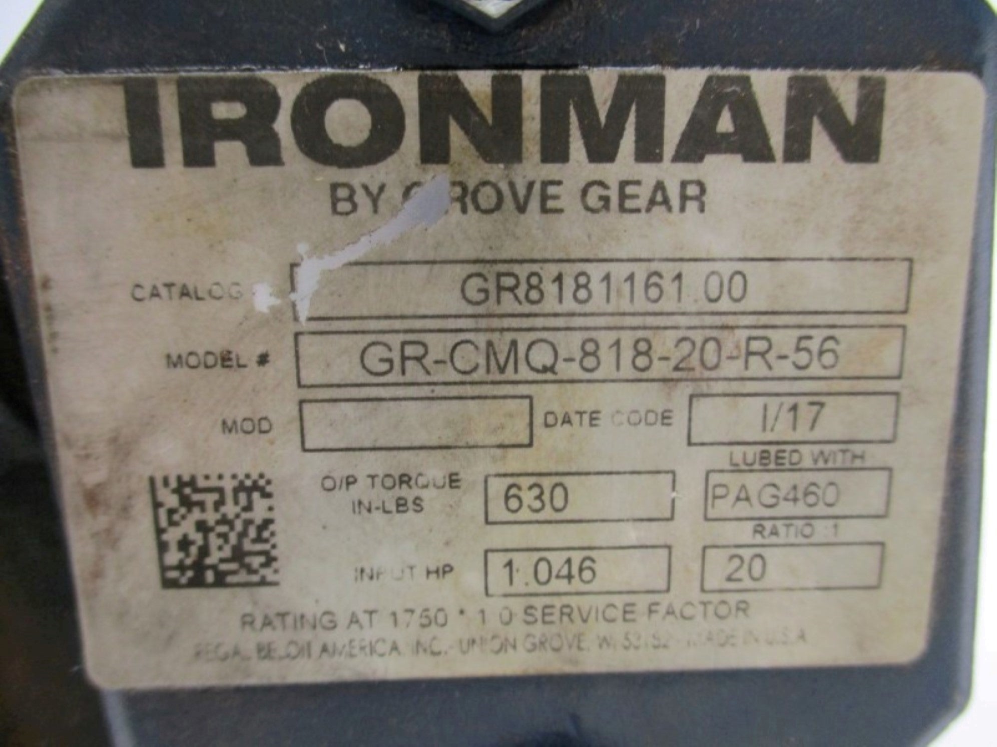 IRON MAN GR8181161.00 GR-CMQ-818-20-R-56 UNMP