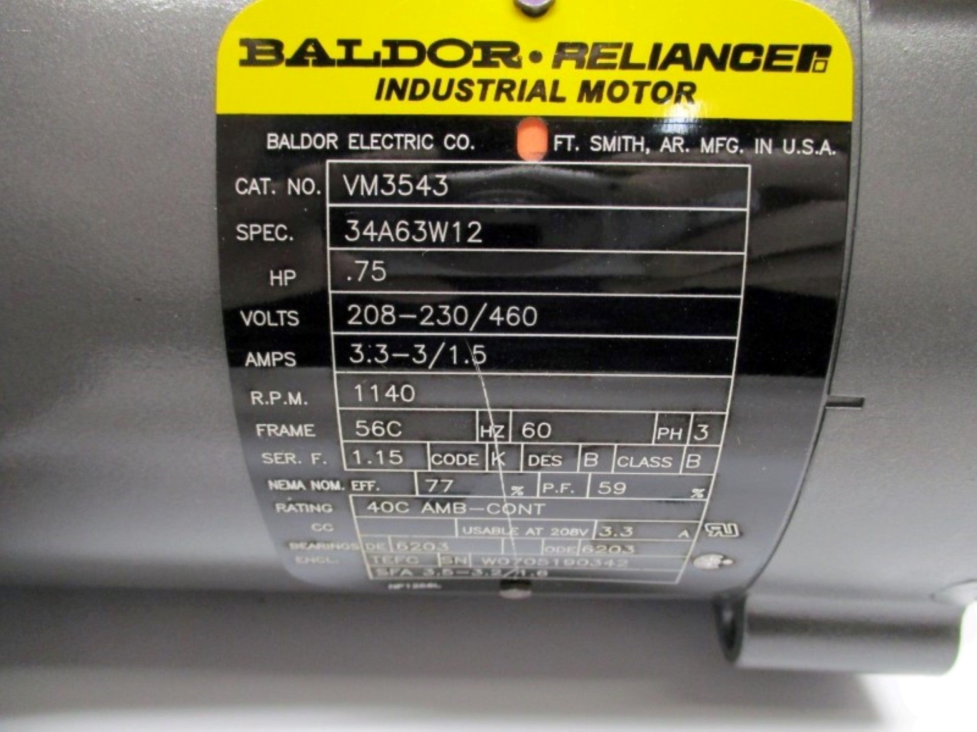 BALDOR VM3543 NSMP
