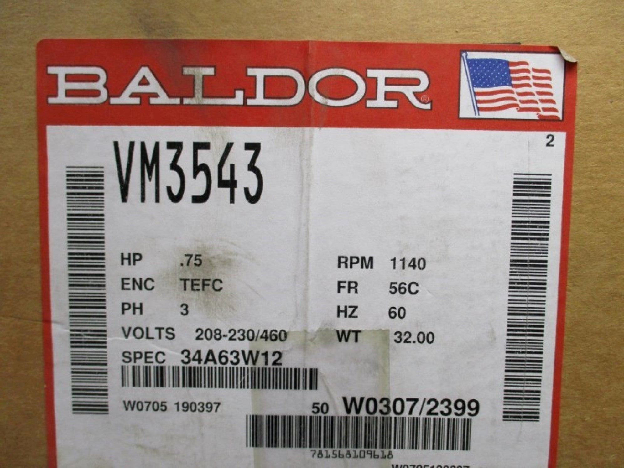 BALDOR VM3543 NSMP