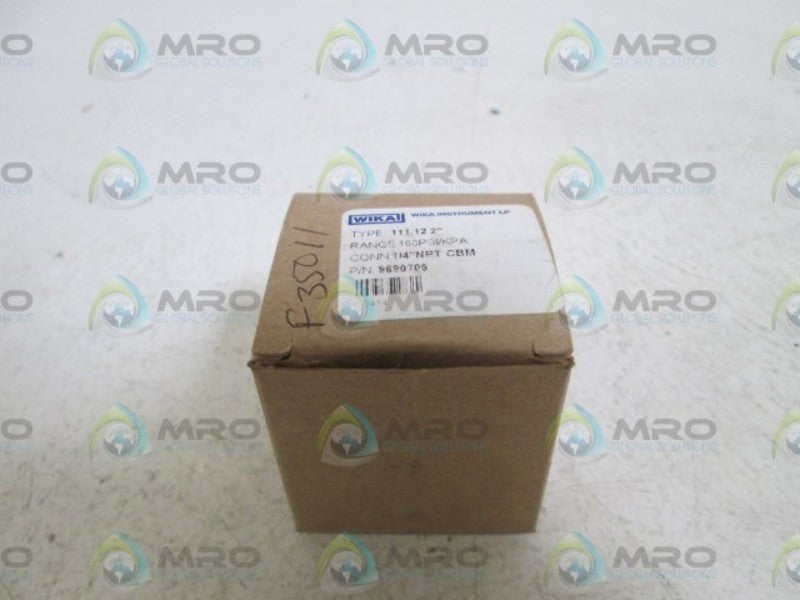 WIKA 9690705 111.12 2" PRESSURE GAUGE 0-160PSI/KPA  NSMP
