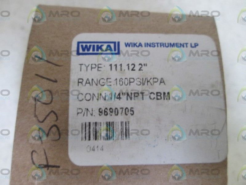 WIKA 9690705 111.12 2" PRESSURE GAUGE 0-160PSI/KPA  NSMP