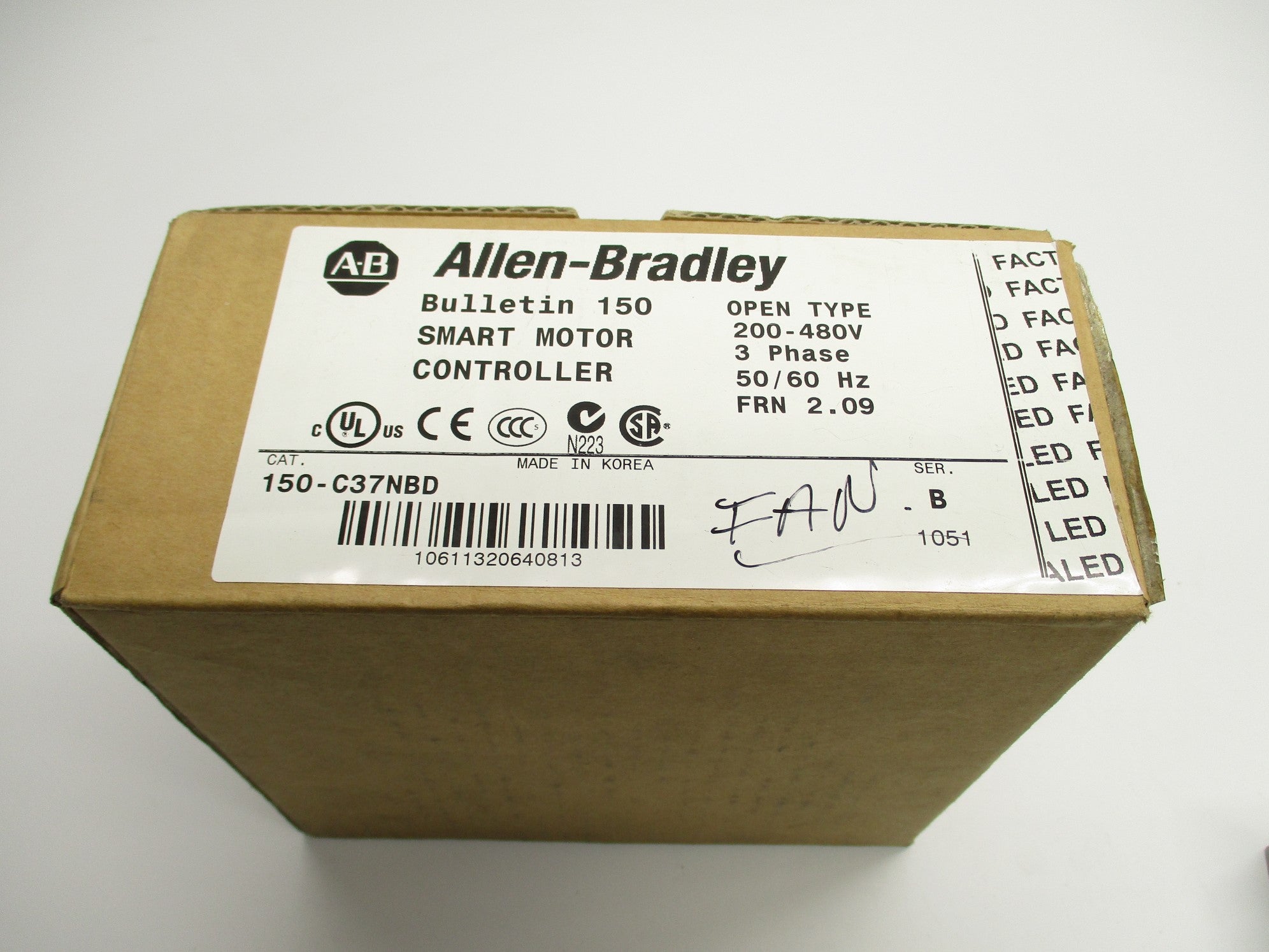 ALLEN BRADLEY 150-C37NBD SER. B 575V 64A F/W 2.09 (BR/WH) NSMP